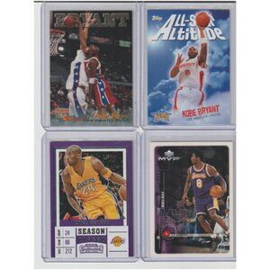 Kobe Bryant 4 Card Lot/Possible Rookies, Inserts, Chrome. KB2